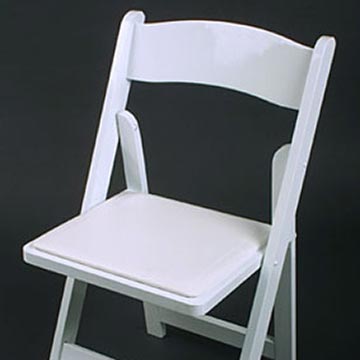 White Resin Chairs w Padded Seat