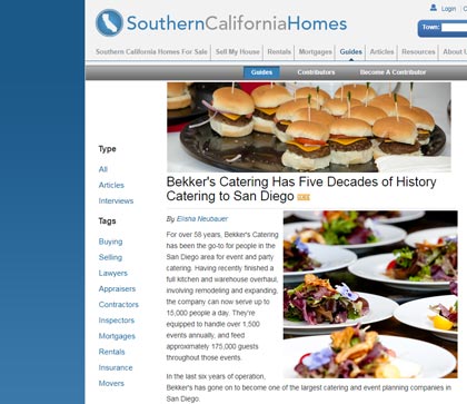 Bekker's in a SouthernCaliforniaHomes.com article
